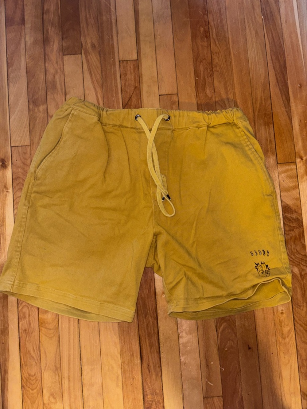 Globe Mustard Yellow Athletic Drawstring Shorts